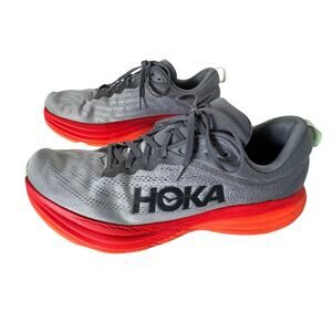 Hoka One One Bondi 8 Gray Orange Men’s Size 14D